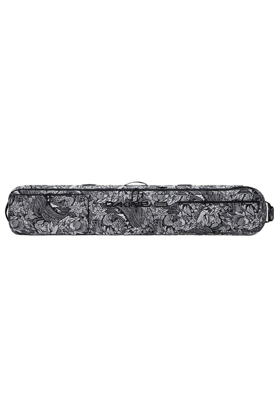 Gray floral patterned ski bag on a white background