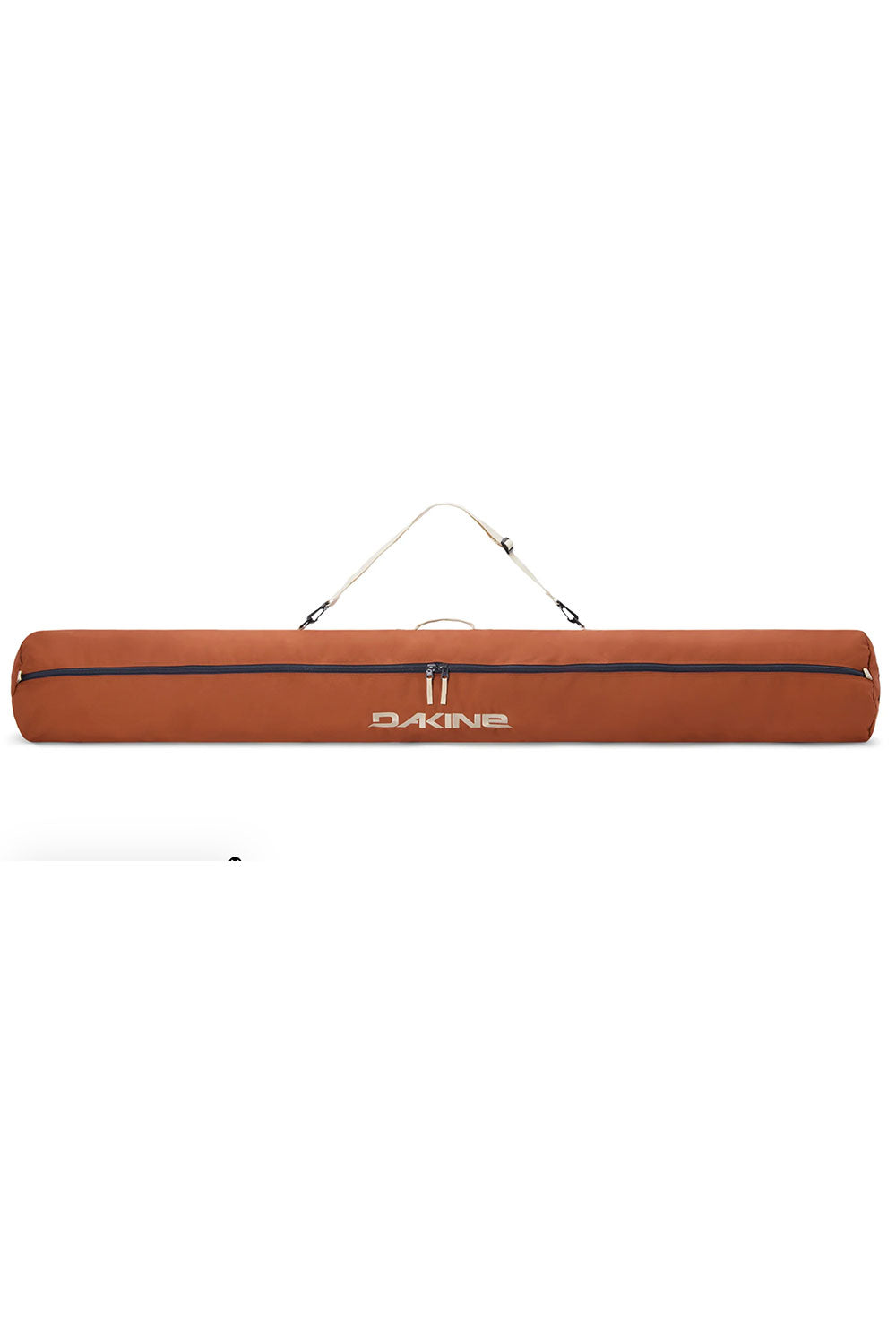 Brown ski bag with a visible brand logo on a white background