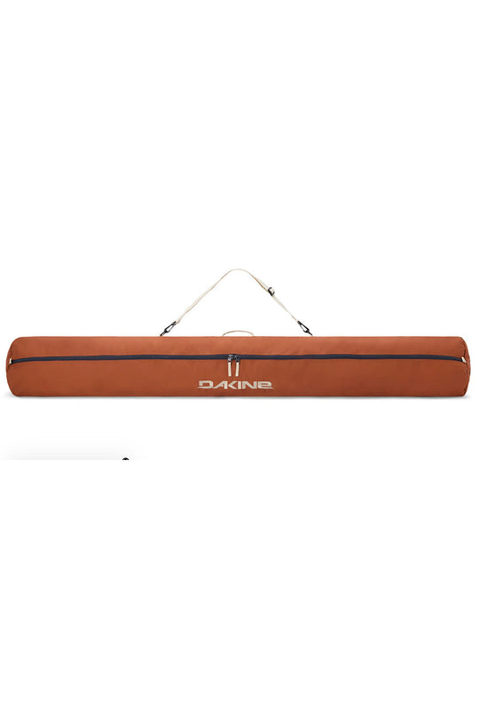 Brown ski bag with a visible brand logo on a white background