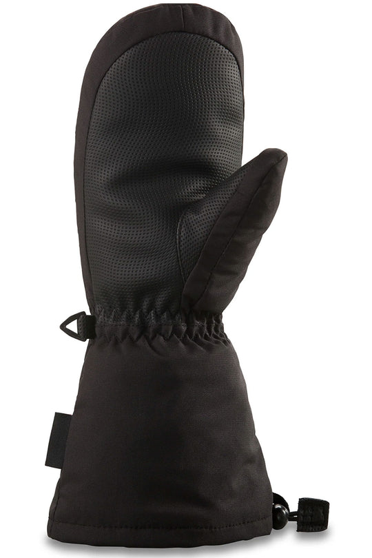 Black winter mitten on a white background