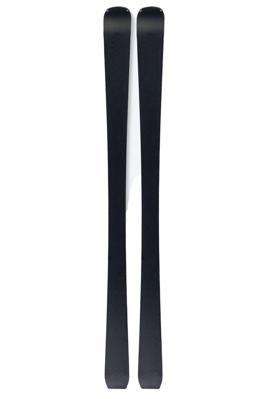 Two black ski bottoms on a white background