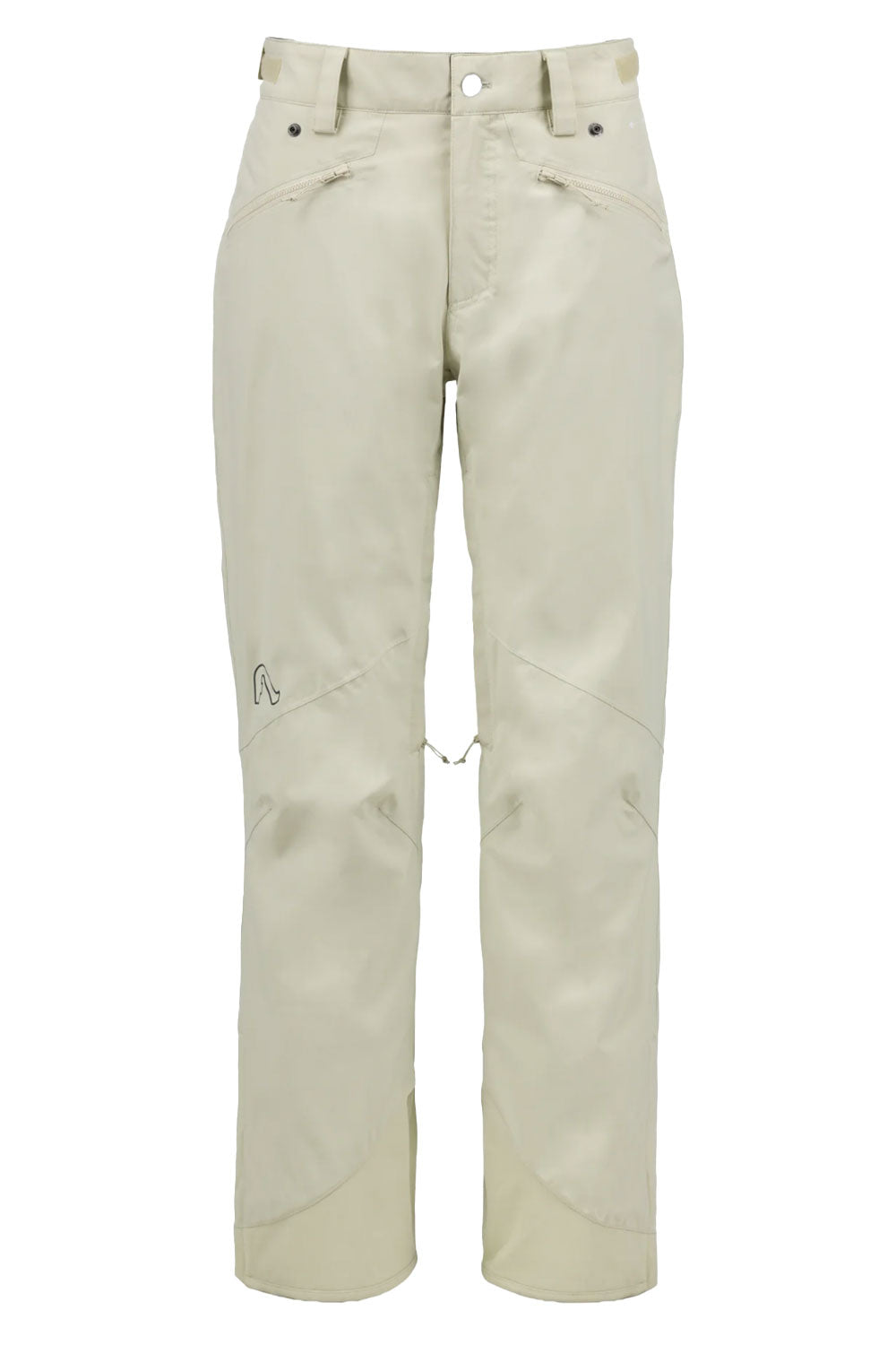 Beige ski pants on a white background