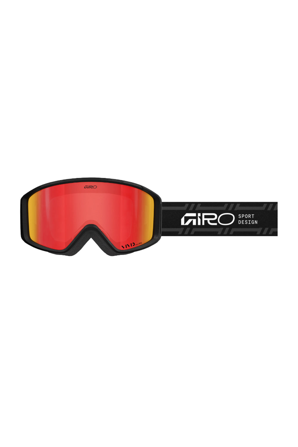 Giro Index ski/snowboard goggles, black strap and red lens