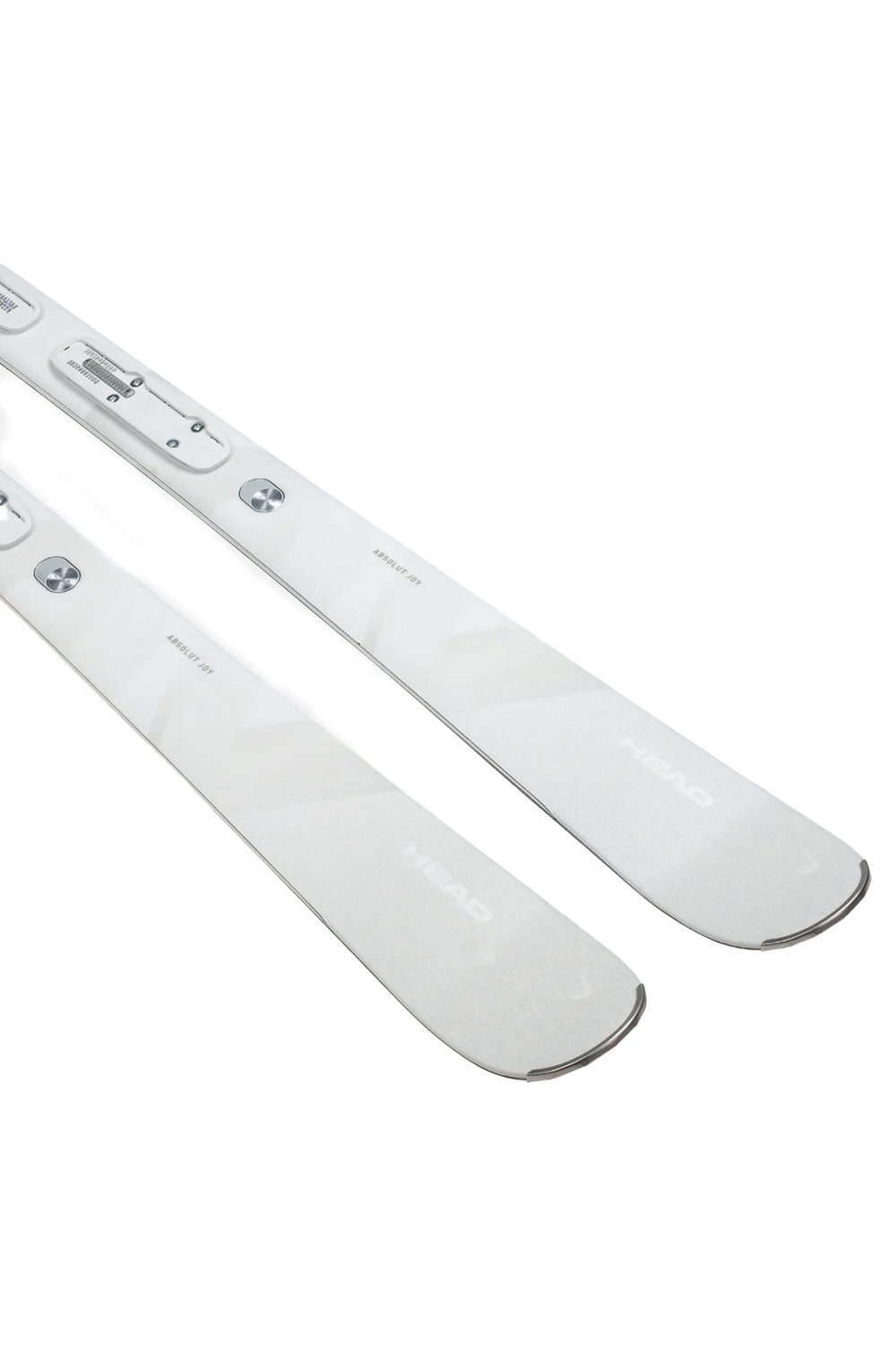 Two white skis on a white background