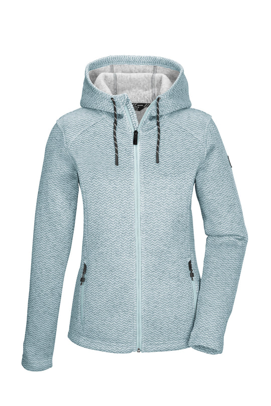 Light blue hooded jacket on a white background
