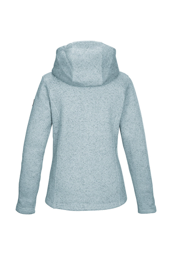 Light blue hooded jacket on a white background