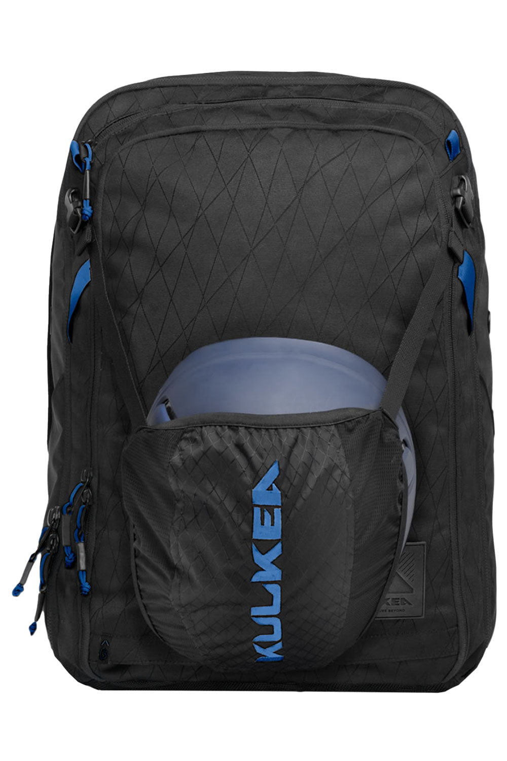 black ski bag with helmet attachment