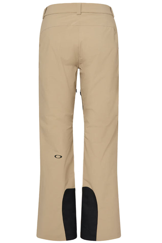 Beige pants with black accents on a white background