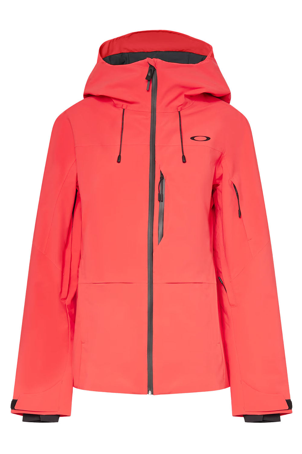 Red jacket with black accents on a white background