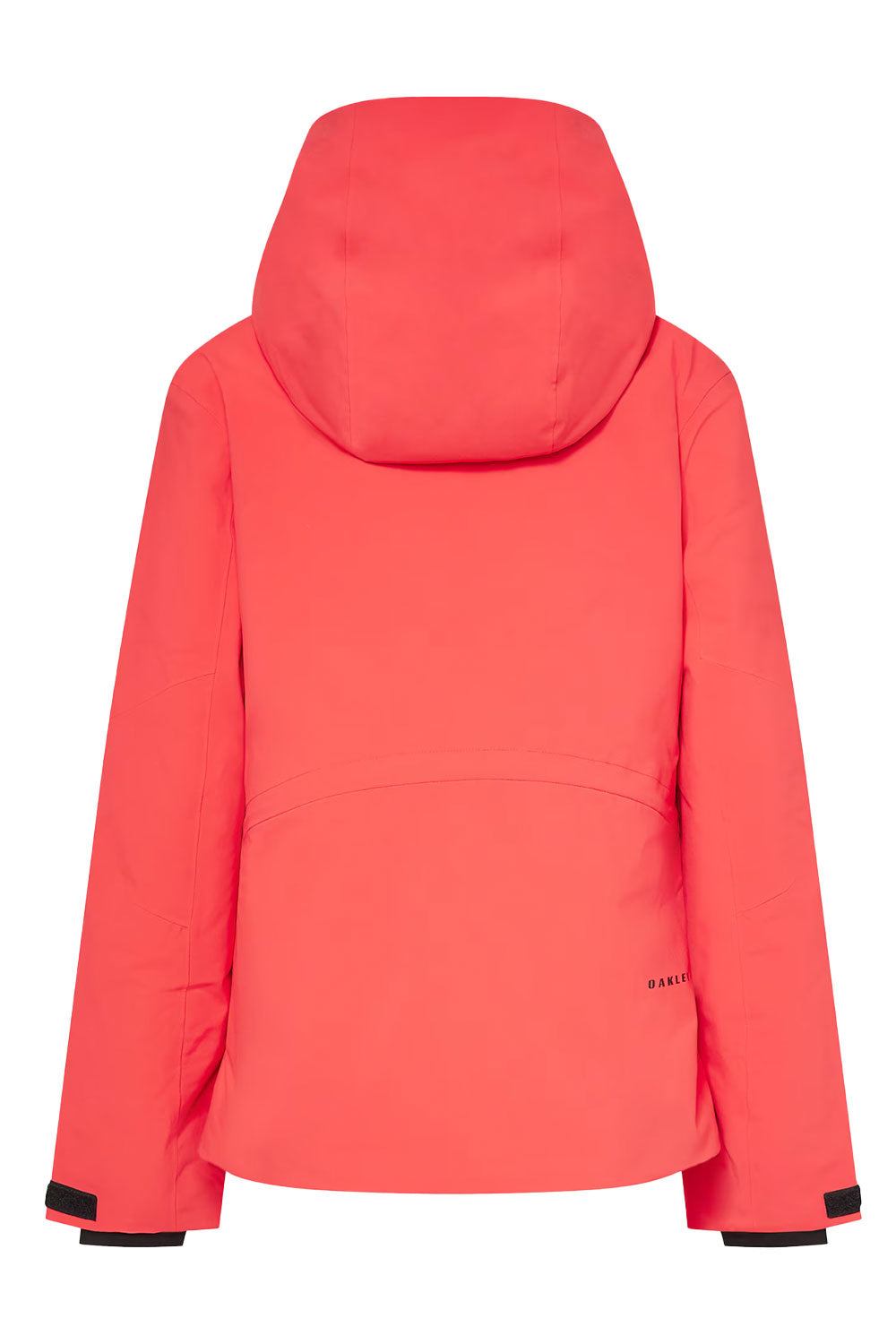 Coral pink jacket with a hood on a white background