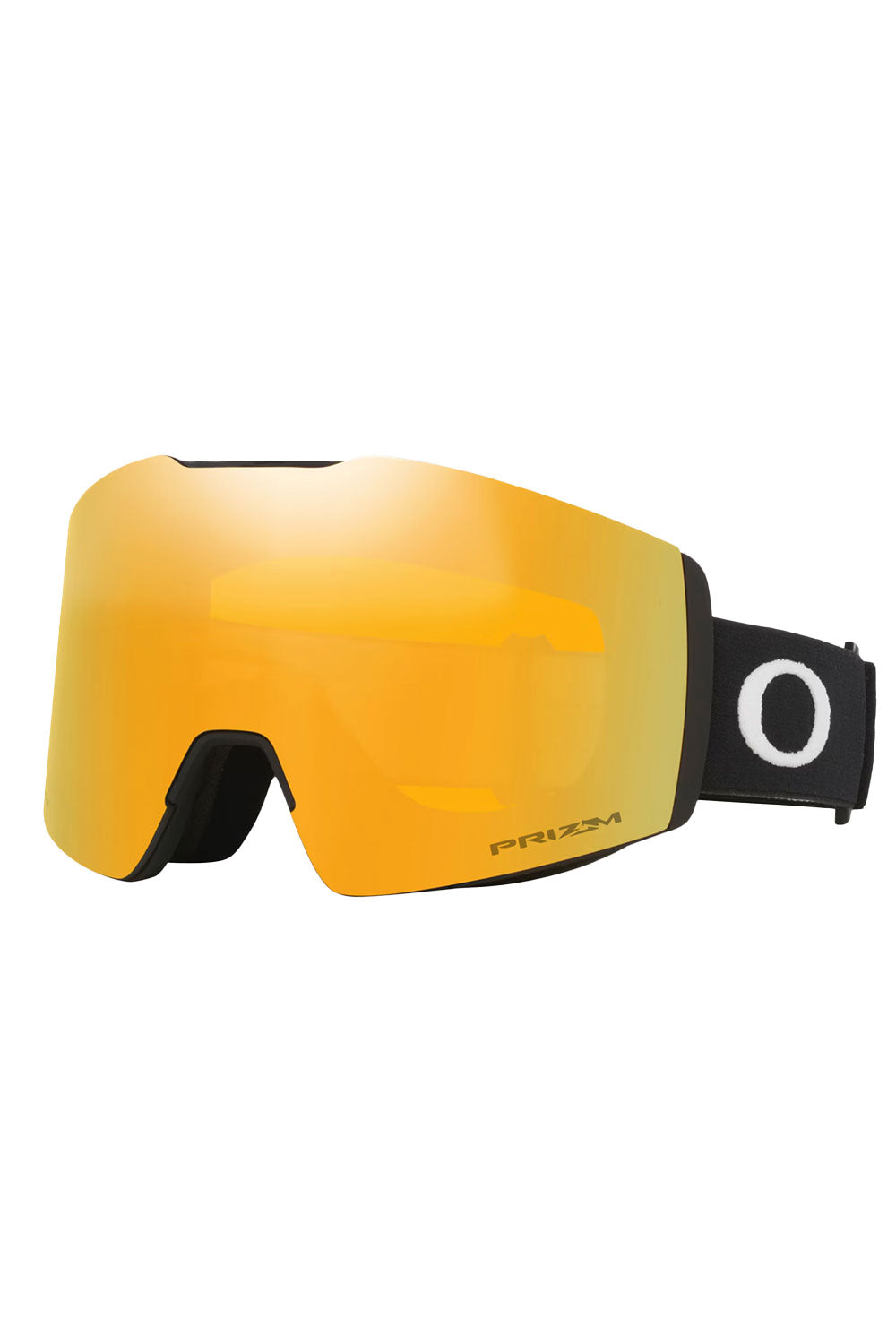 Yellow goggles with black frame on a white background