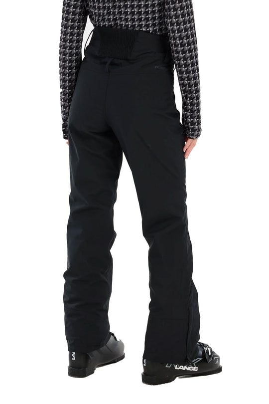 Black pants worn by a person on a white background