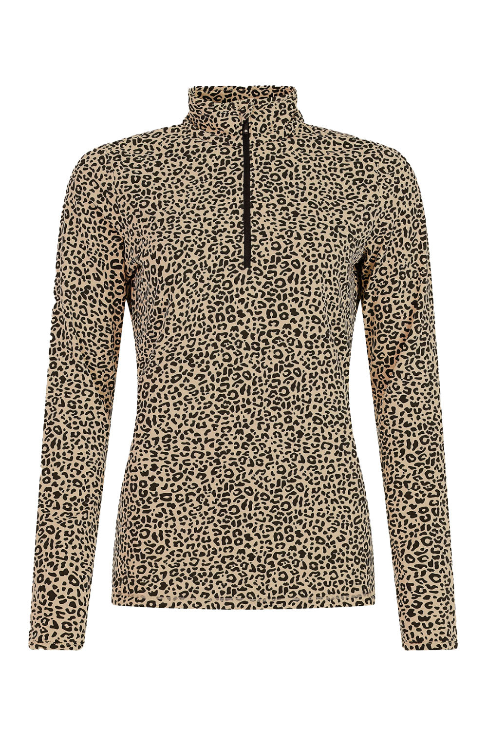 Leopard print long-sleeve top on a white background