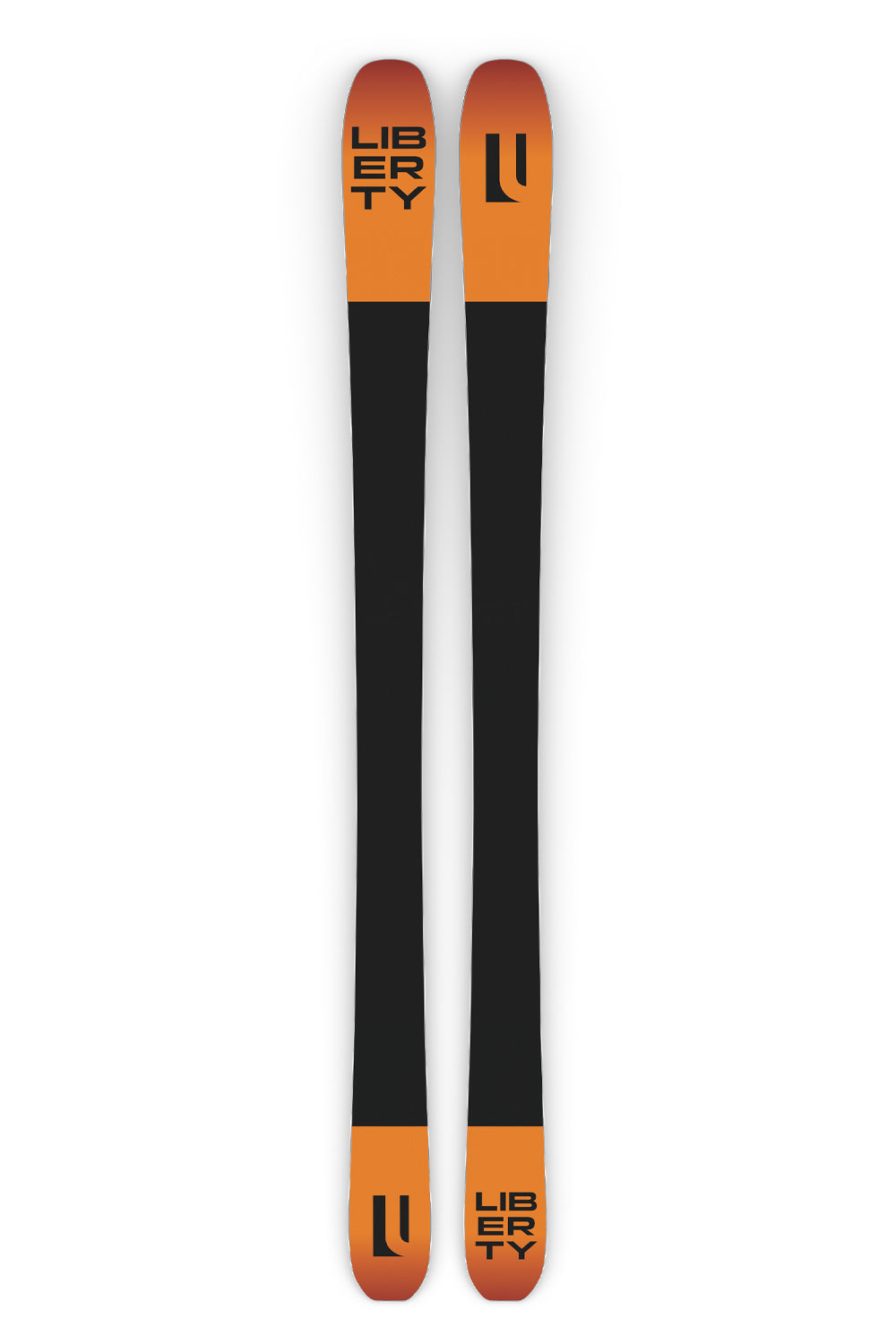 men's Liberty Radian skis, black and orange