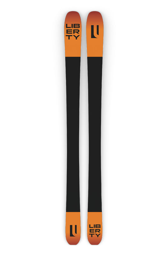 men's Liberty Radian skis, black and orange