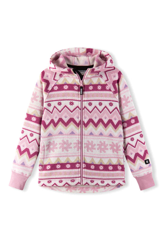 Pink patterned hoodie on a white background