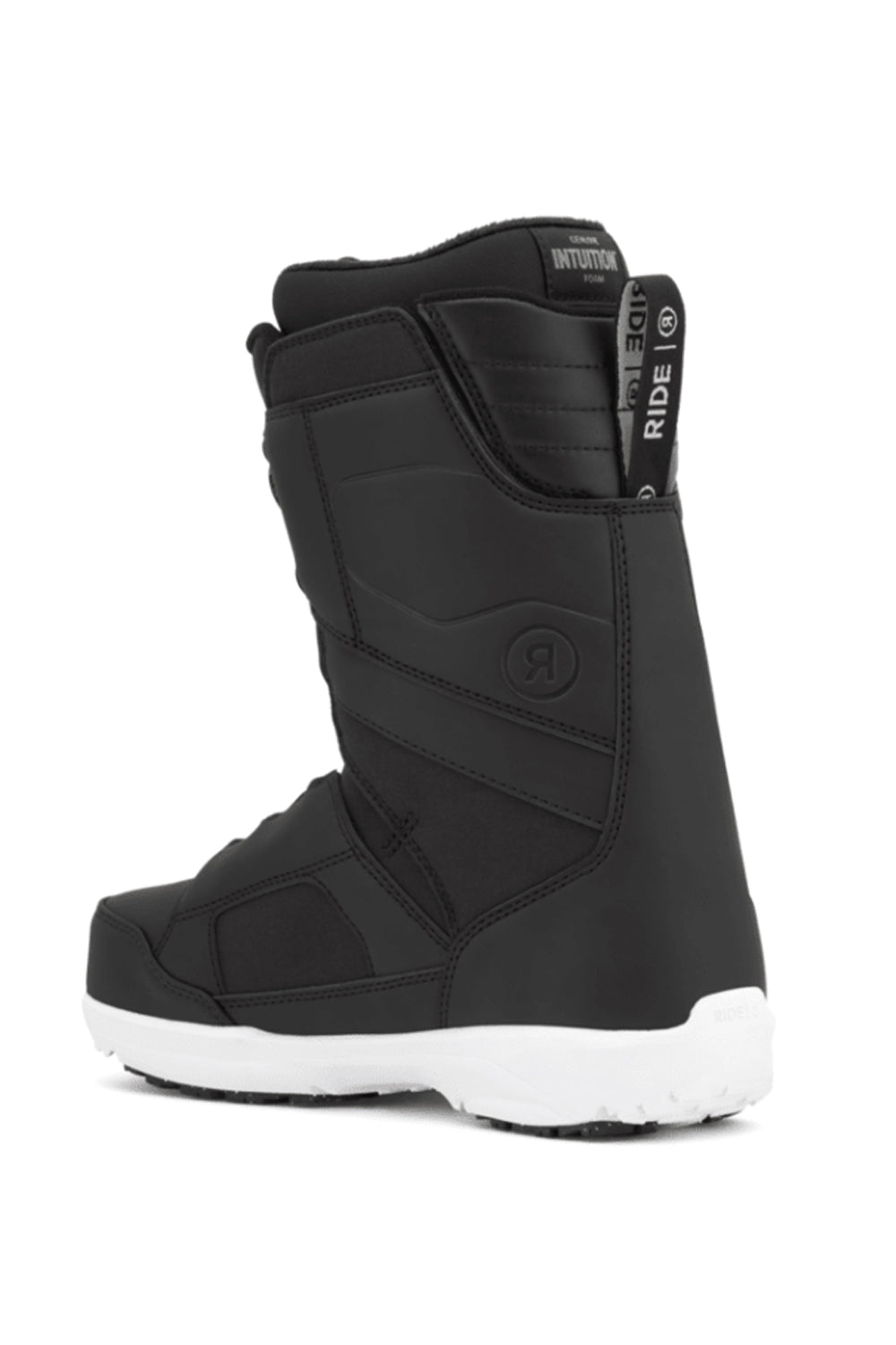 women's Ride Synth snowboard boots, black with white accents