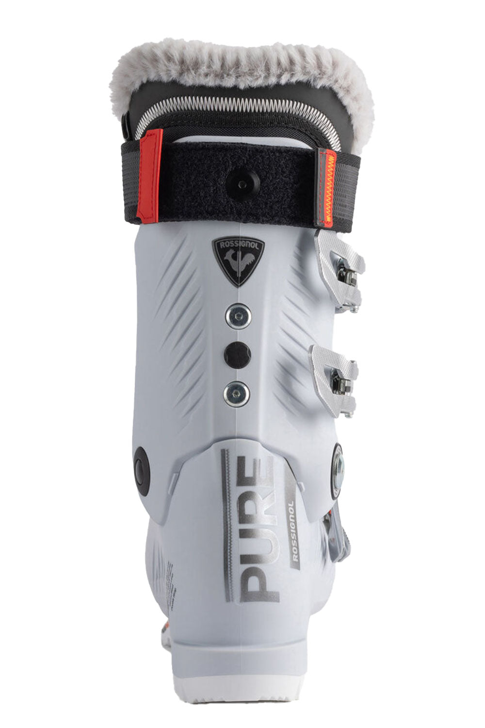 back of white ski boot