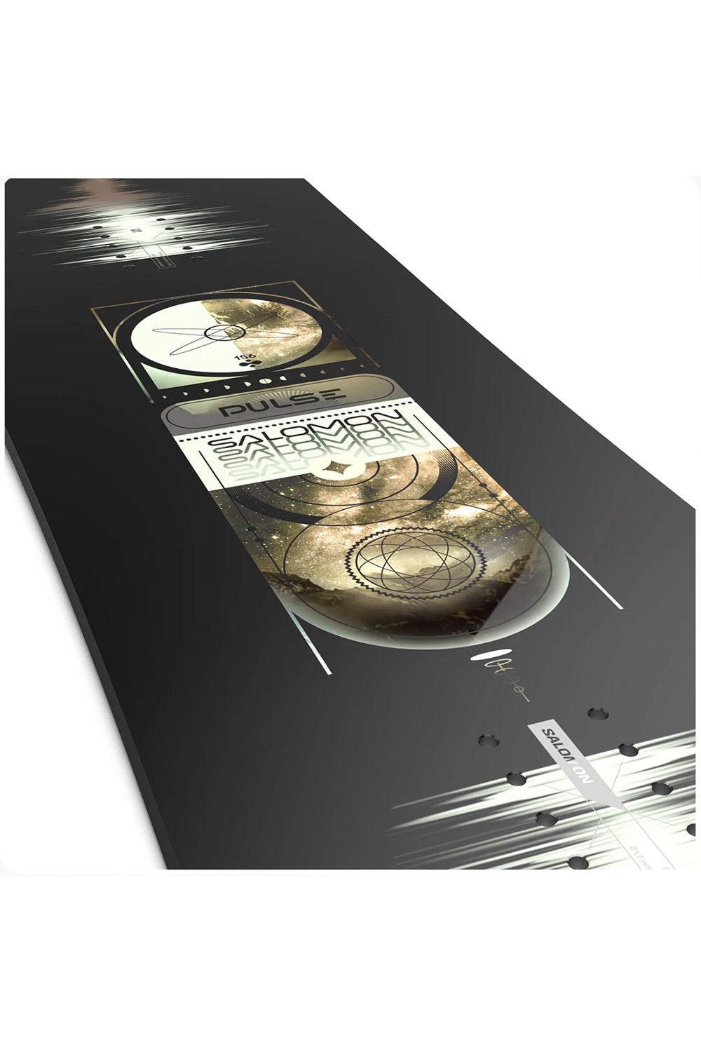 A rectangular black wall art print or canvas featuring a stylized graphic of a vinyl record with the word 'PULSE' and abstract metallic gold and gray circular artwork, shown at an angle on a white background.