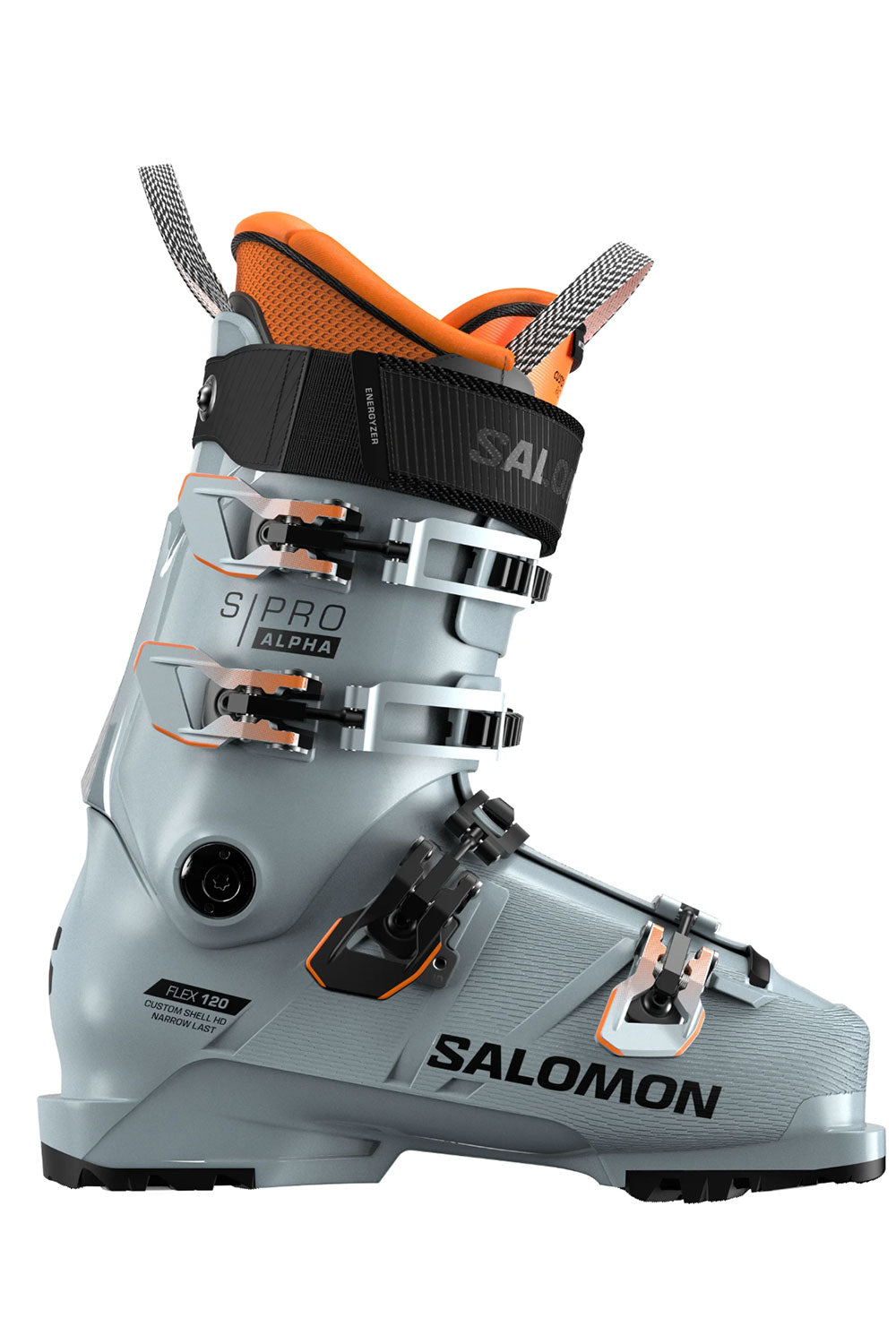 Salomon ski boot on a white background