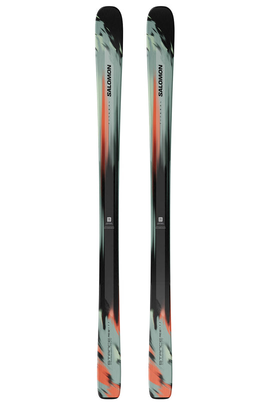 Two skis with a colorful design on a white background
