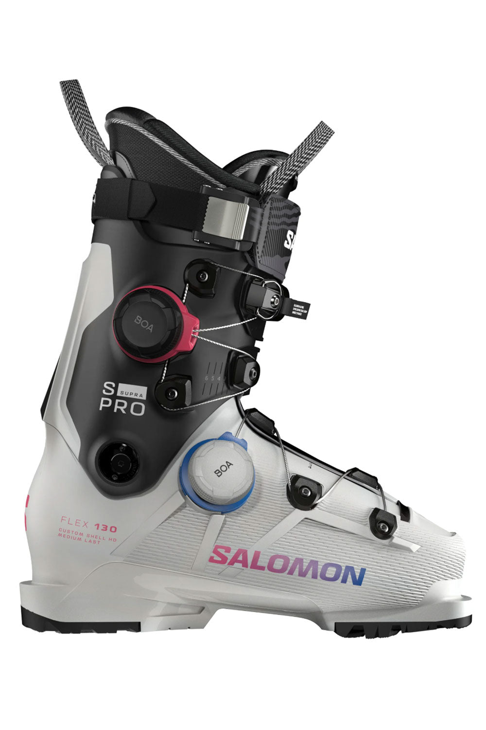 Salomon ski boot on a white background
