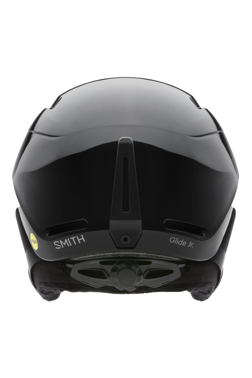 Black helmet with 'Smith' branding on a white background