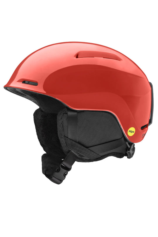 Red helmet with black interior and visible brand logo on a white background