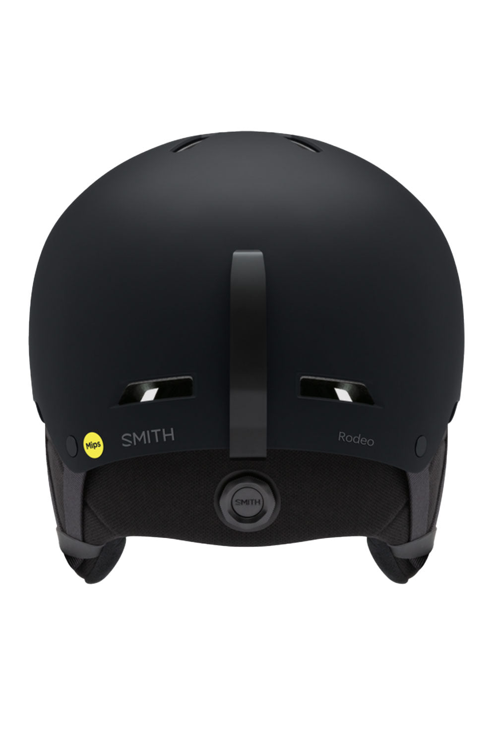 Black helmet with Smith logo on a white background