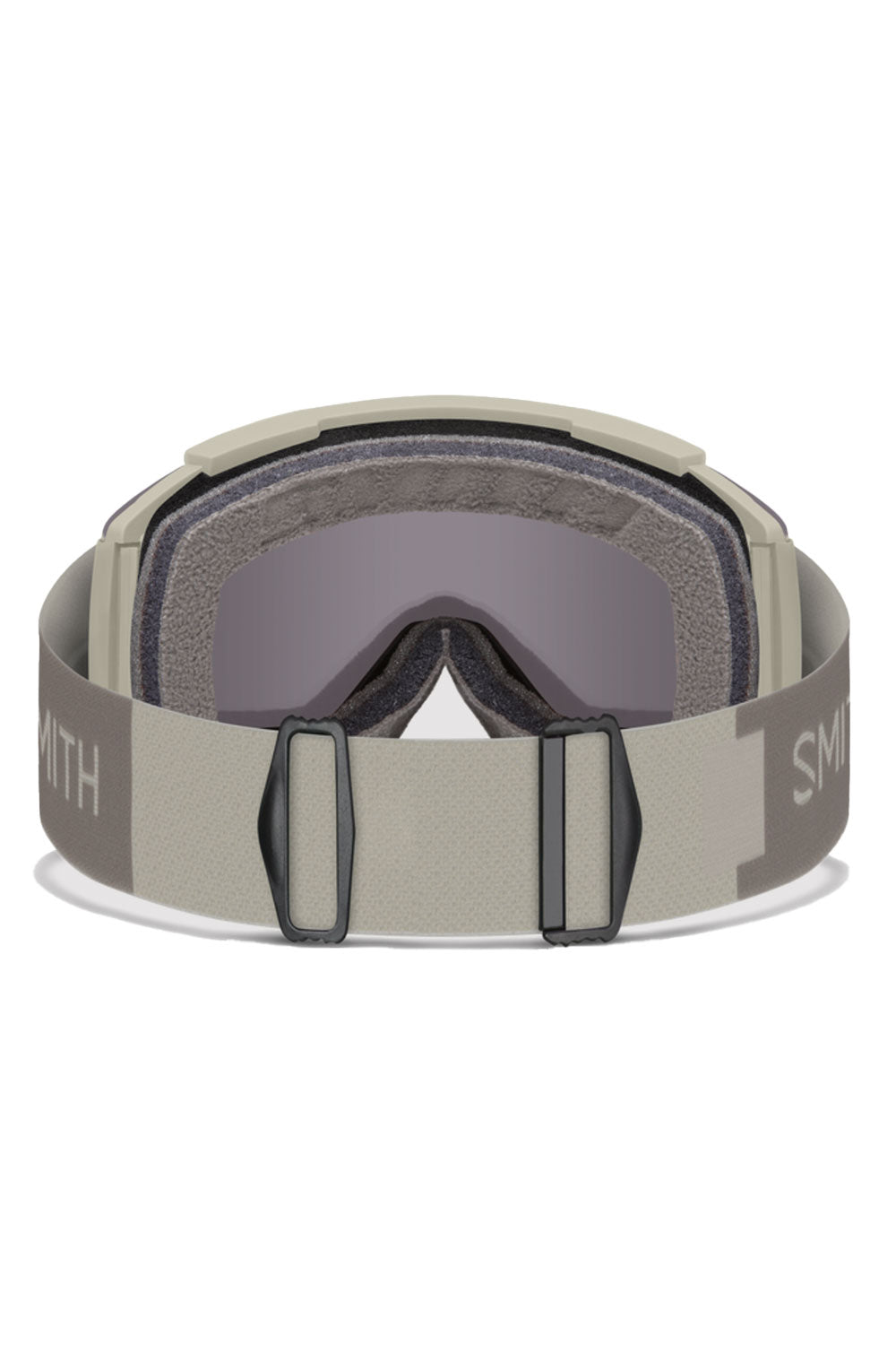 Smith goggles in a chalk color on a white background