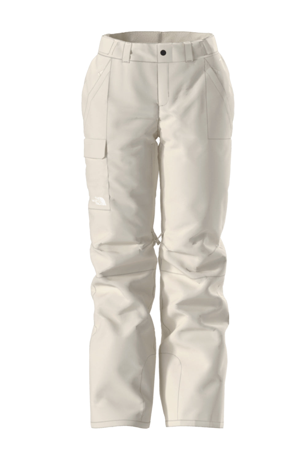 Beige ski pants on a white background