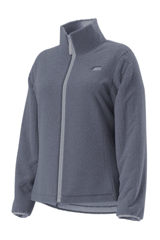 Gray fleece jacket on a white background