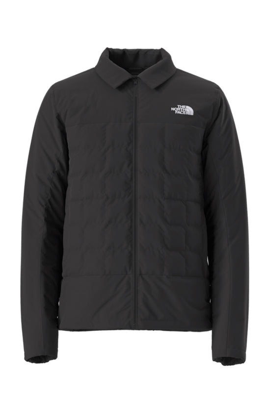 Black North Face jacket with a brand logo on a white background