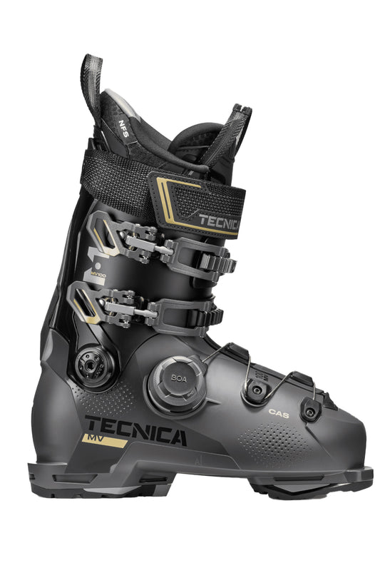 gray Tecnica ski boot on a white background