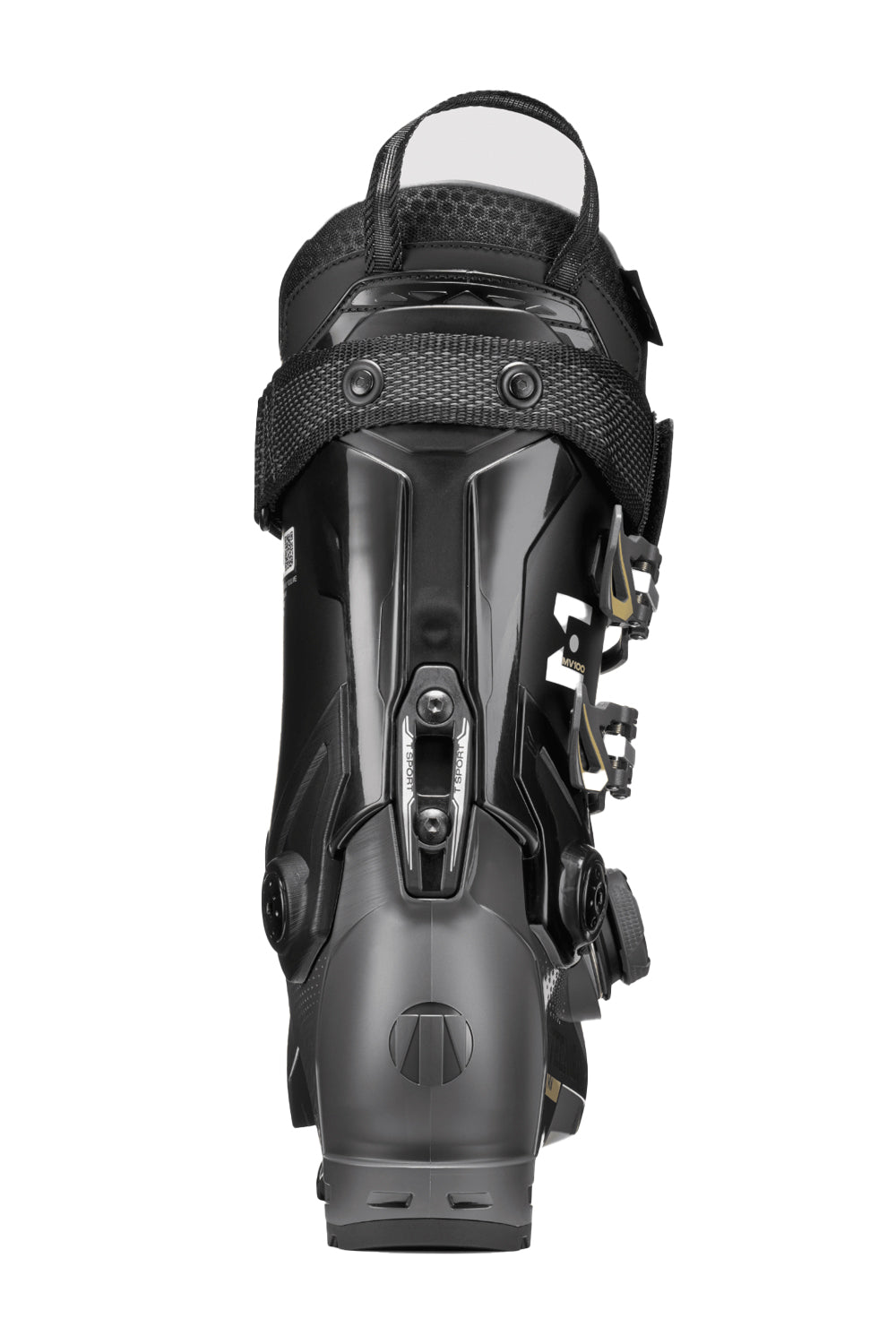 gray ski boot on a white background