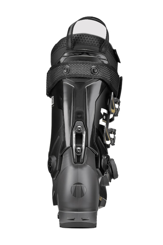 gray ski boot on a white background