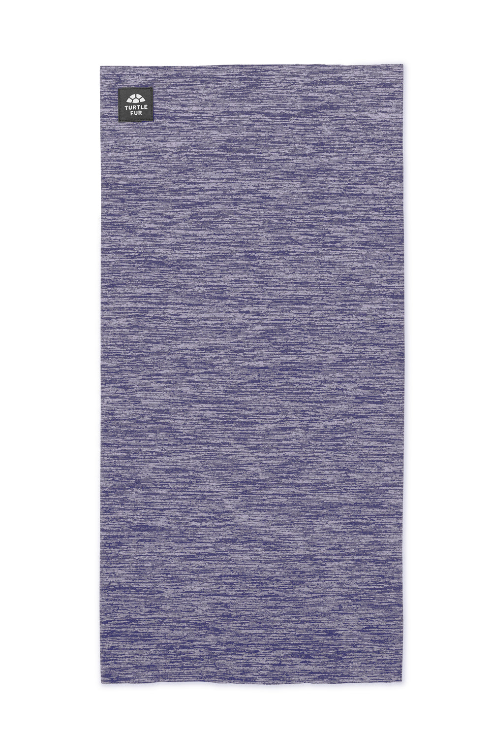 Purple neck gaiter with a brand logo on a white background