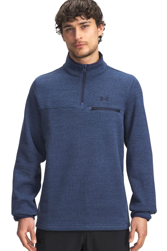 blue Under Armour 1/4 zip fleece top