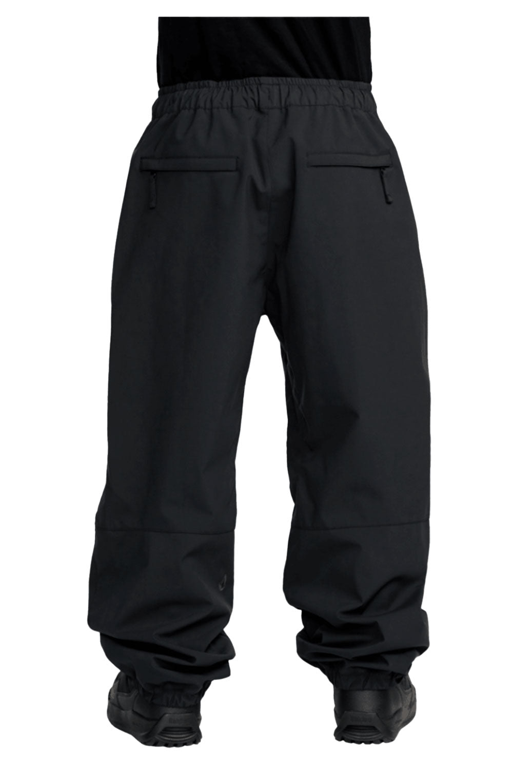 Black snow pants on a white background