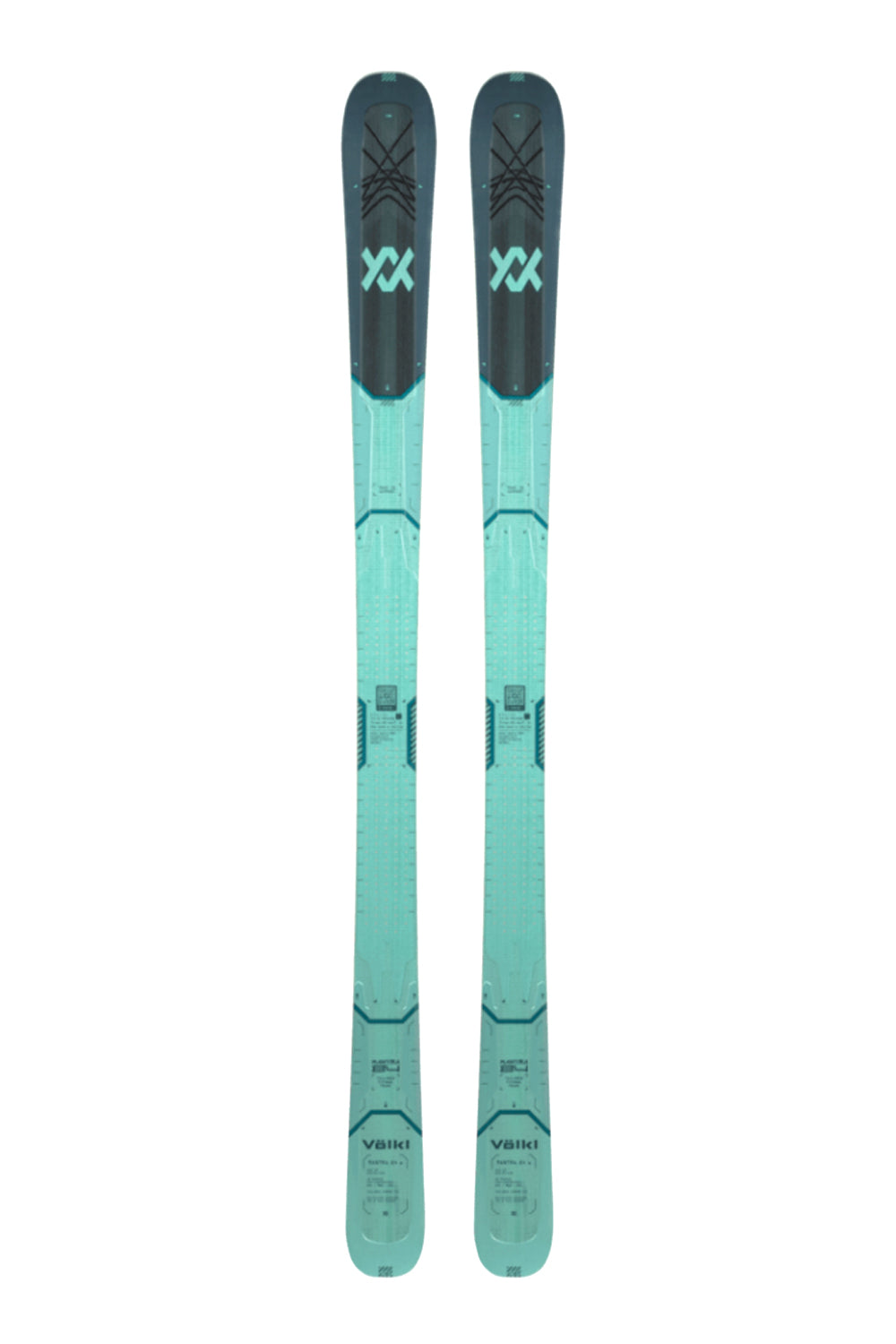 women's Volkl Mantra skis, turquoise