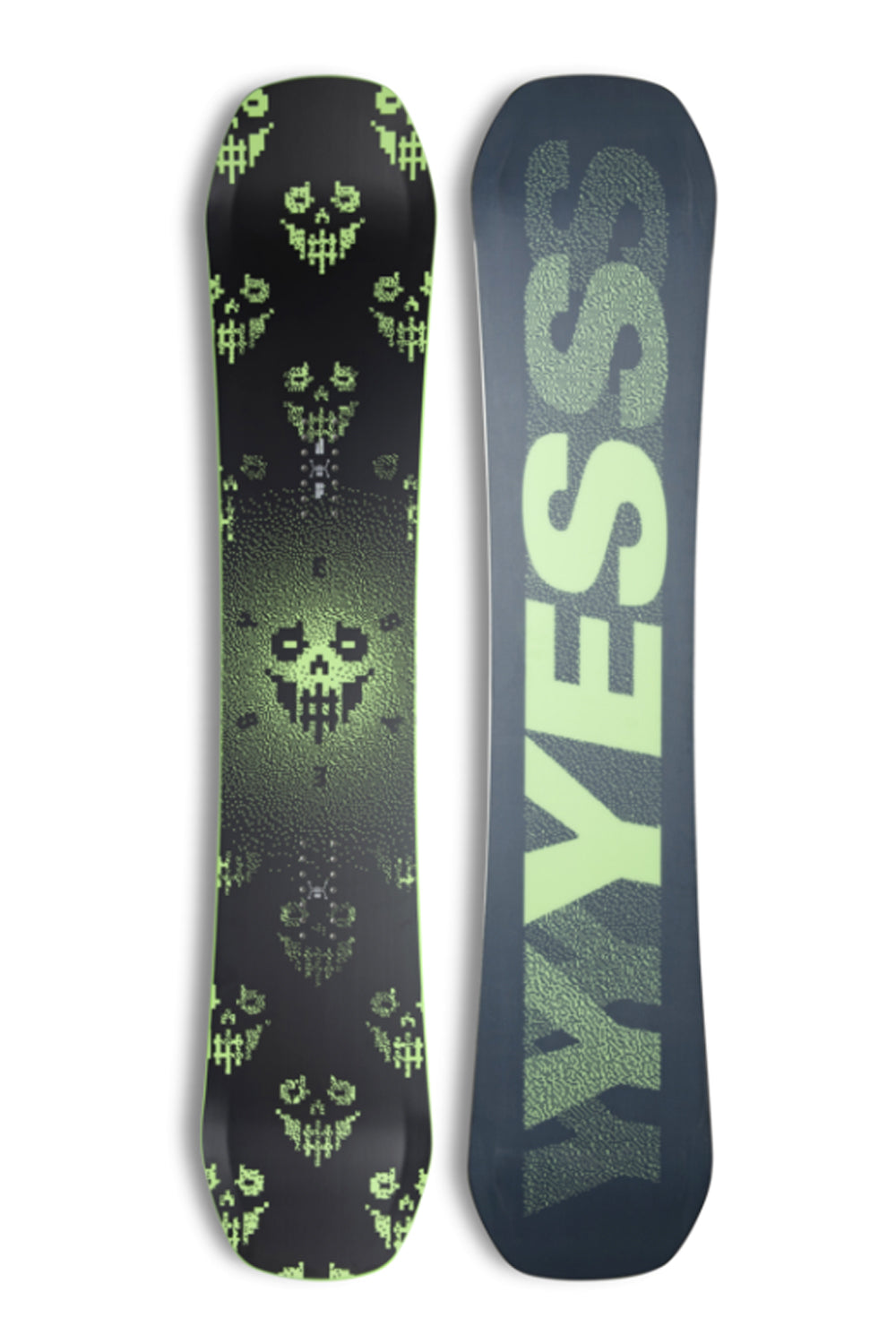 YES Shifter XTRM snowboard, black and lime green
