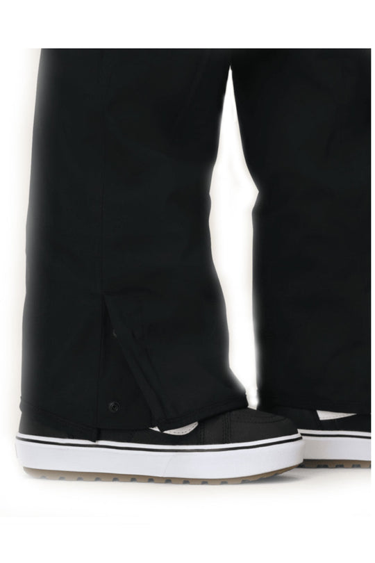 Black pants with white soles on a white background