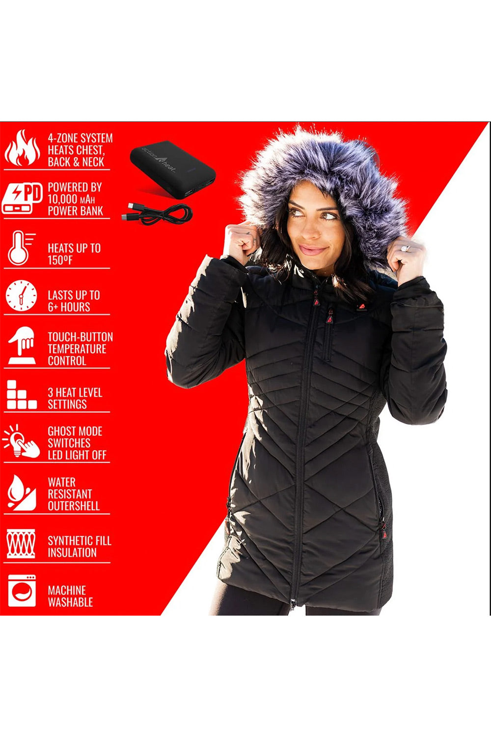 Action Heat Buffalo Bills 5V Long Puffer - Women's - 26/27