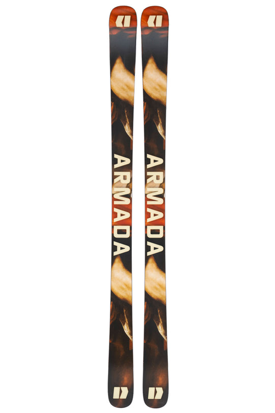 Two skis with Armada branding on a white background
