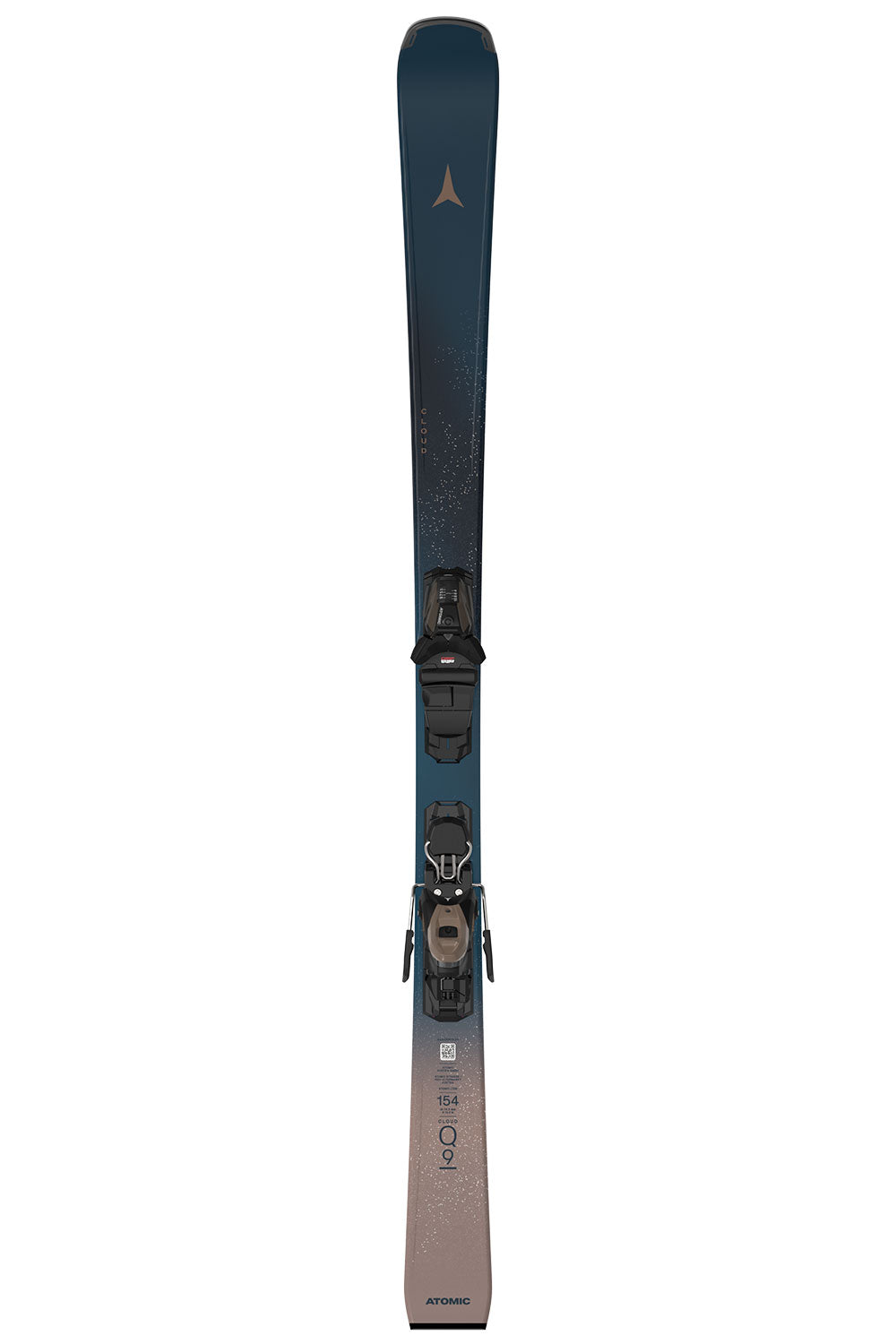 Ski with bindings on a white background