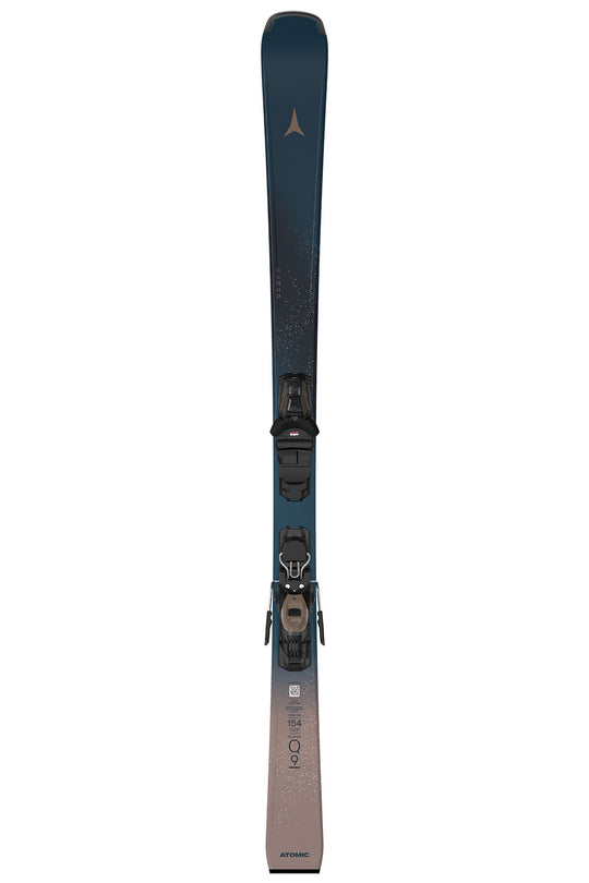 Ski with bindings on a white background