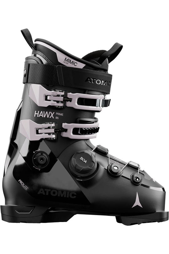 Black Atomic Hawx ski boot on a white background