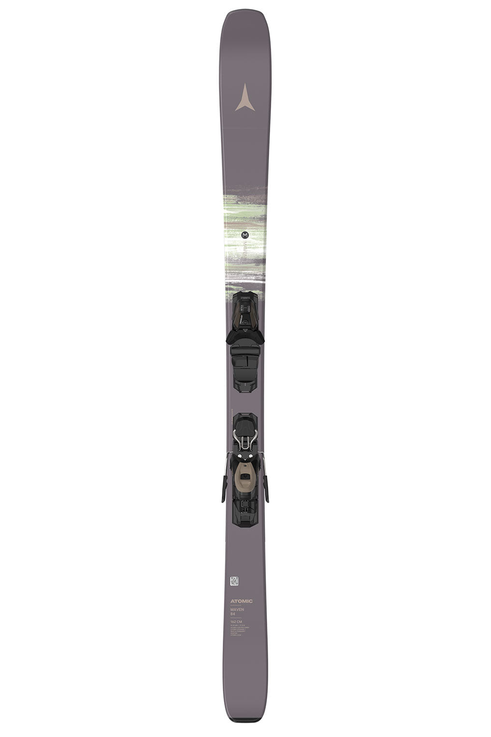 Ski with bindings on a white background