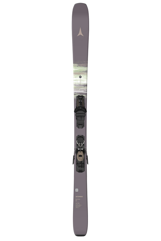 Ski with bindings on a white background