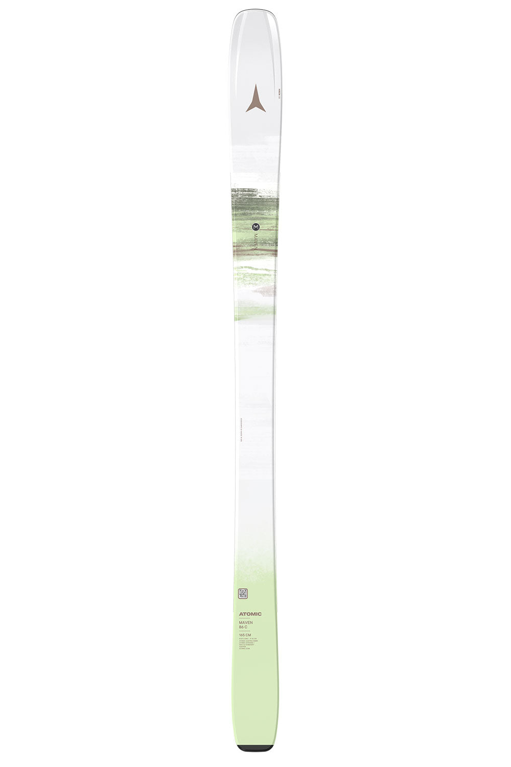 Ski with a gradient design from white to green on a white background